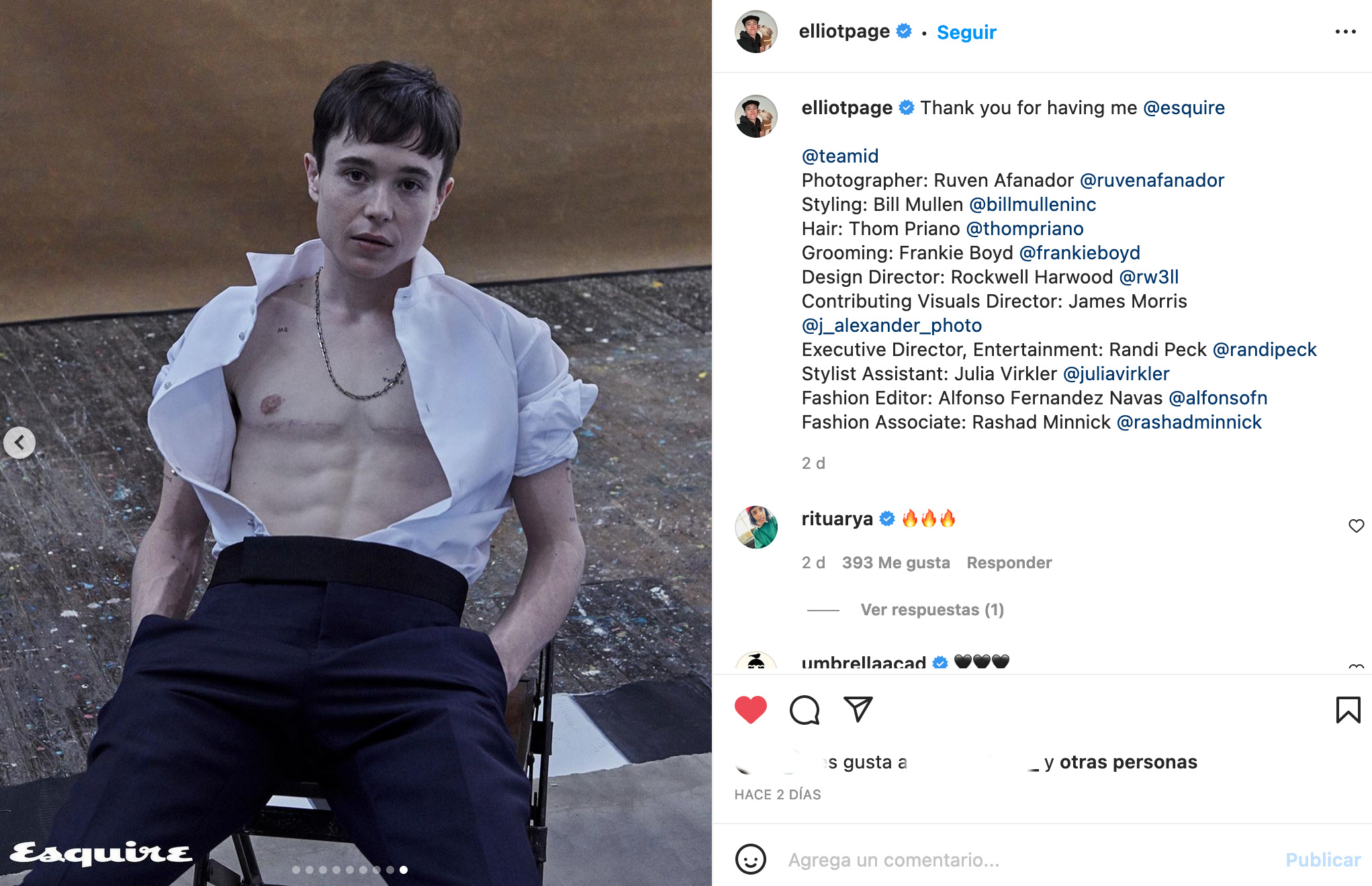 elliot page fotos orgulloso hombre trans