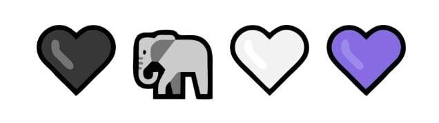 Emojis bandera asexual