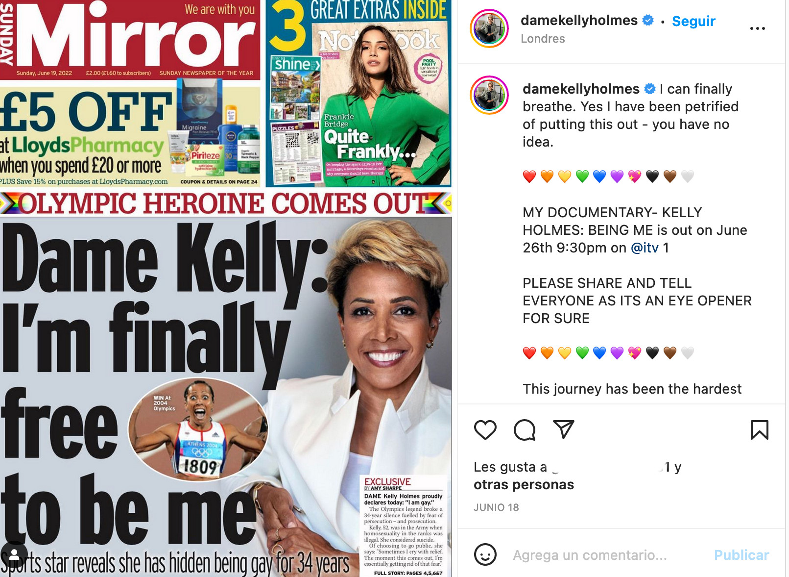 famosas salieron del clóset 2022 lgbt kelly holmes