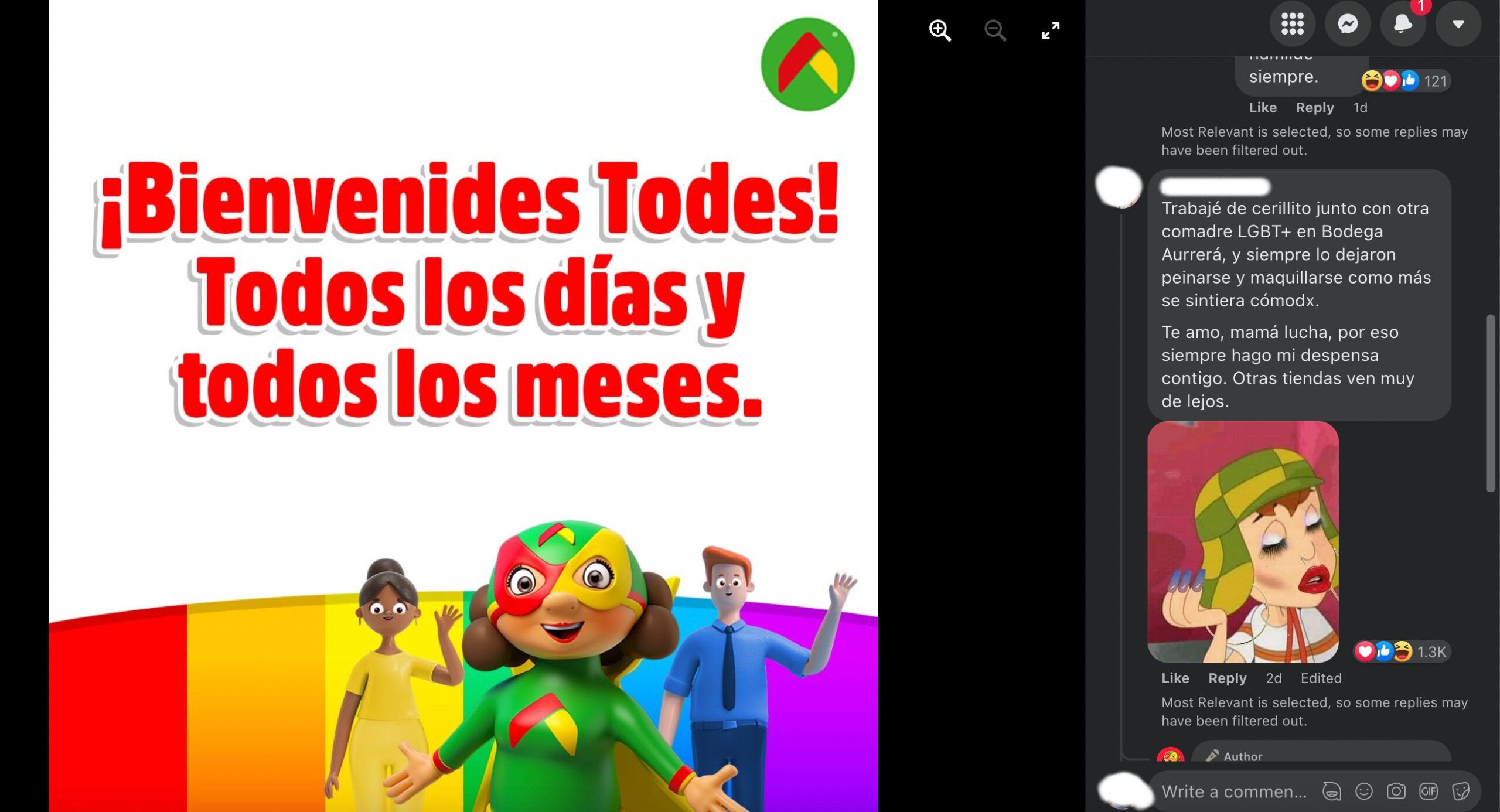 mamá lucha bienvenides todes mes orgullo bodega aurrerá