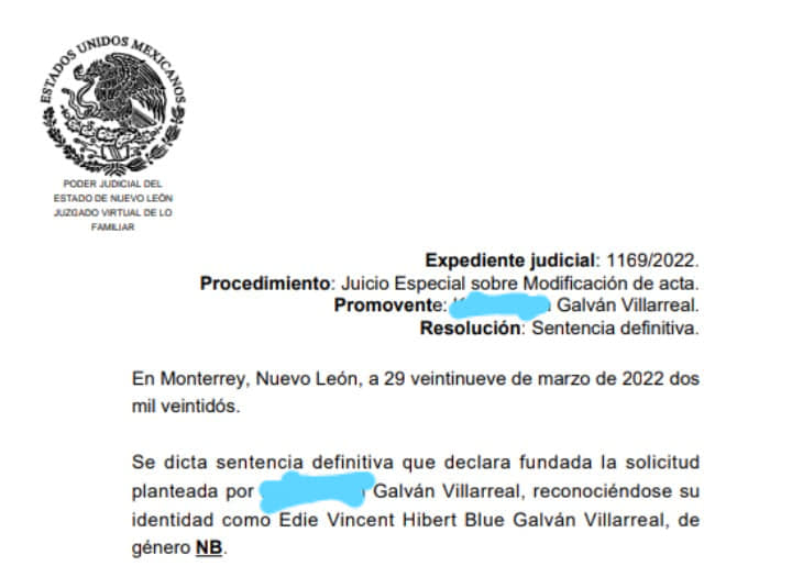 acta de nacimiento no binaria nuevo león edie