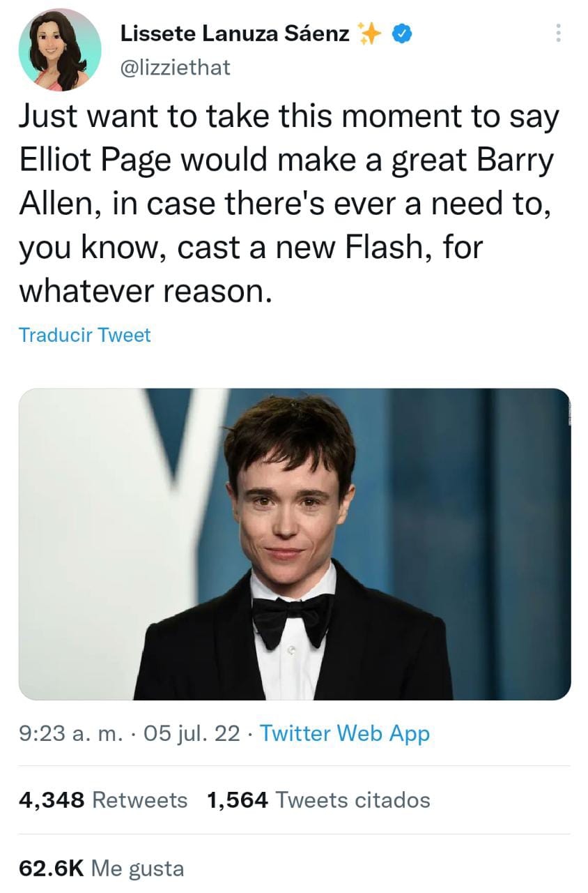 Tuit apoyo elliot page flash