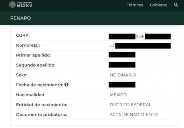 primera curp no binaria renapo méxico
