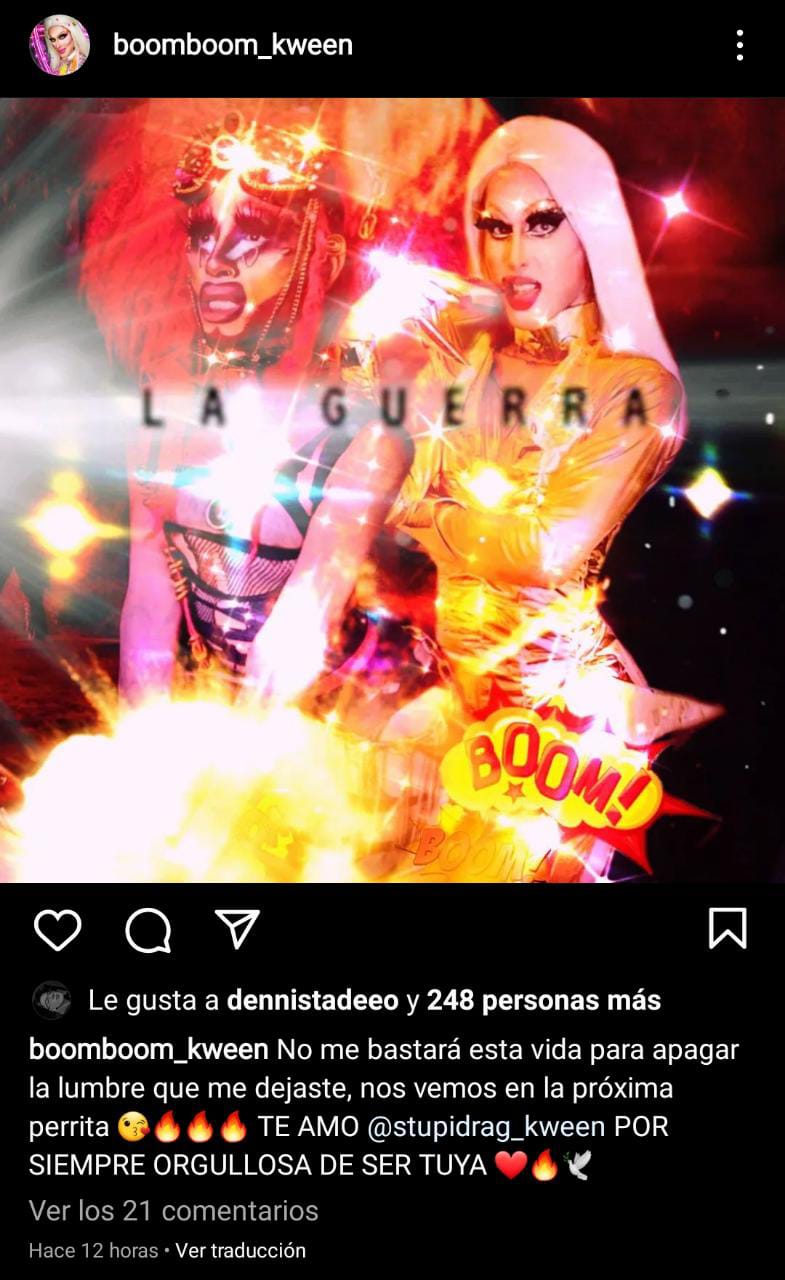 Boom boom mensaje sobre Stupi