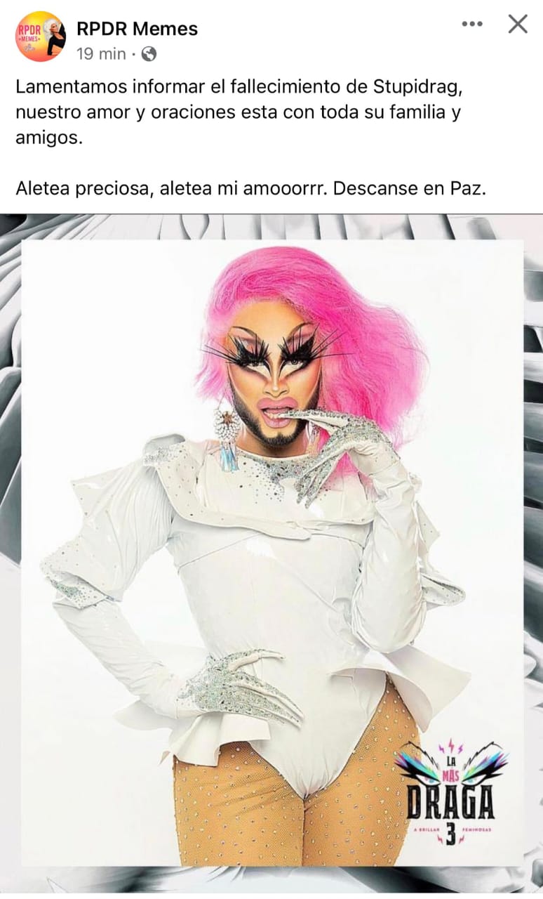 Publicación de muerte de la drag que resultó falsa