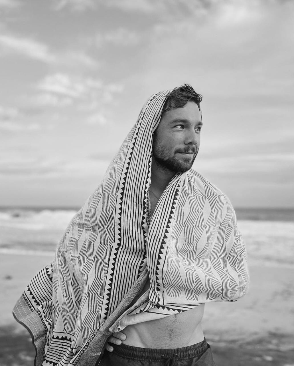 Carlos Cuevas en la playa