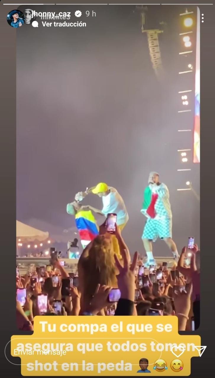 Jhonny Caz y maluma en concierto