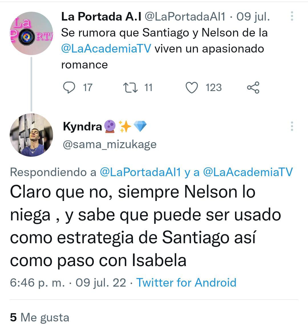 Santiago y Nelson enfrentaron rumores de un romance en La Academia,
