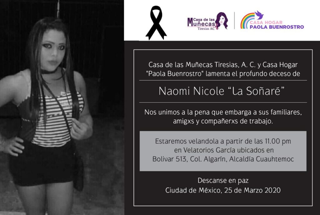 naomi nicole transfeminicidio la soñaré casa de las muñecas tiresias