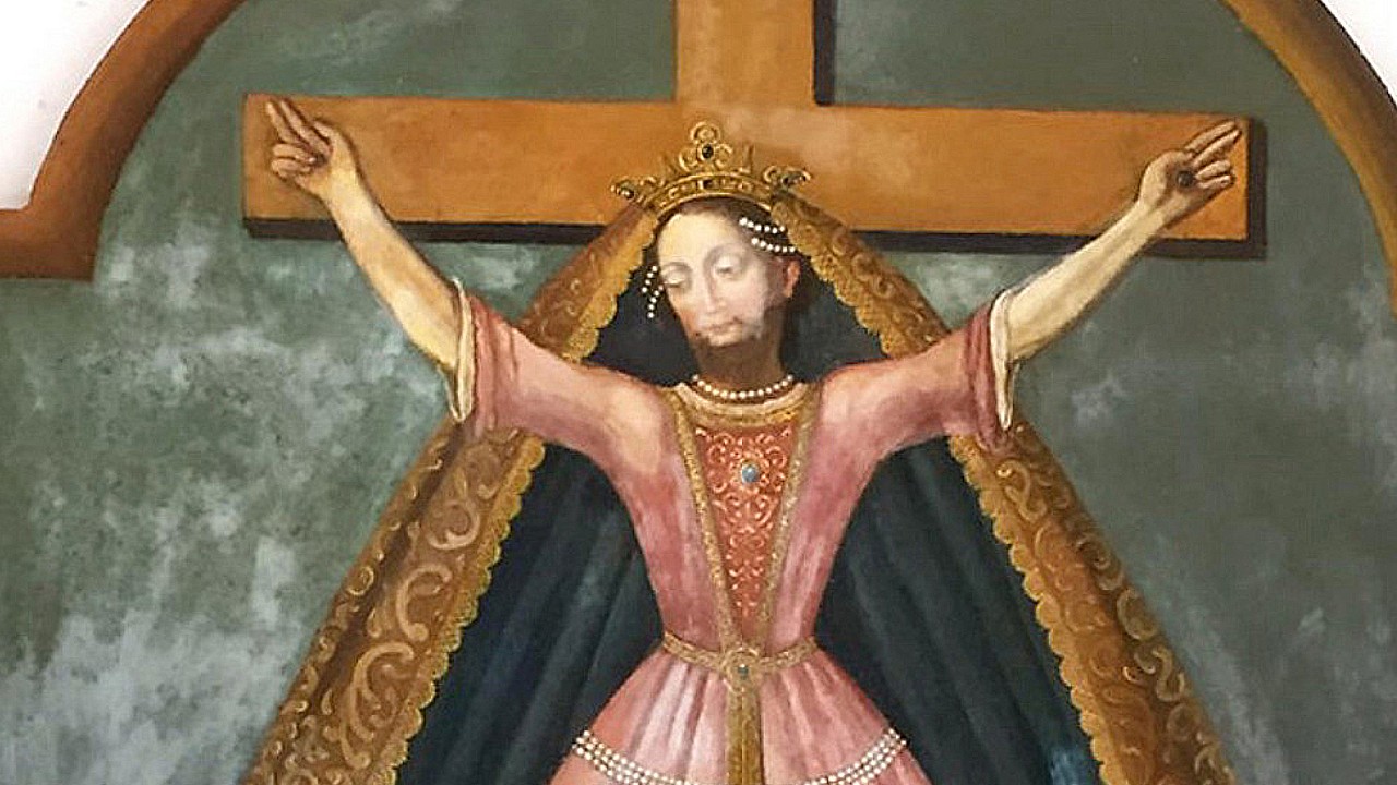 Representación de Santa Librada con barba Wilgefortis