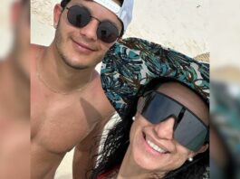 xander hijo trans de karina con barba y bigote vacaciones en Venezuela