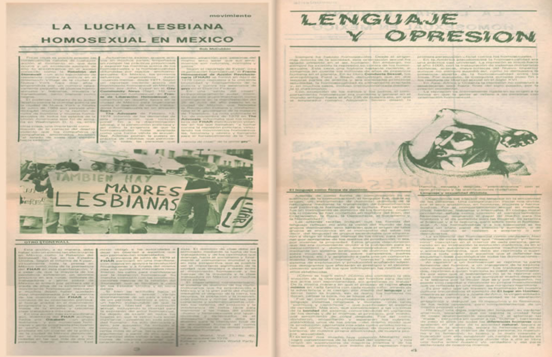 nuestro cuerpo Colectivo Mariposas Negras del Frente Homosexual de Acción Revolucionaria (FHAR) edición periódico LGBT