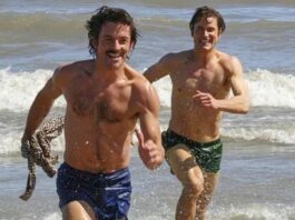Jonathan Bailey y Matt Bomer en grabaciones de Fellow Travelers.