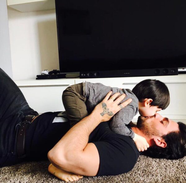 El actor junto a su hijo Marcus