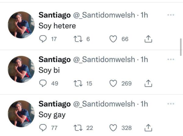 Santiago Domínguez encuesta de su orientación sexual