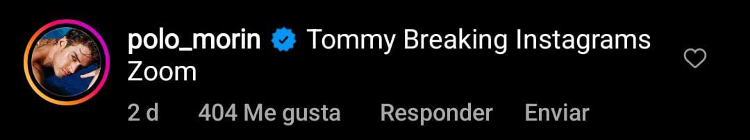 Comentario que hizo el actor Polo Morín sobre la foto de Tom Daley.