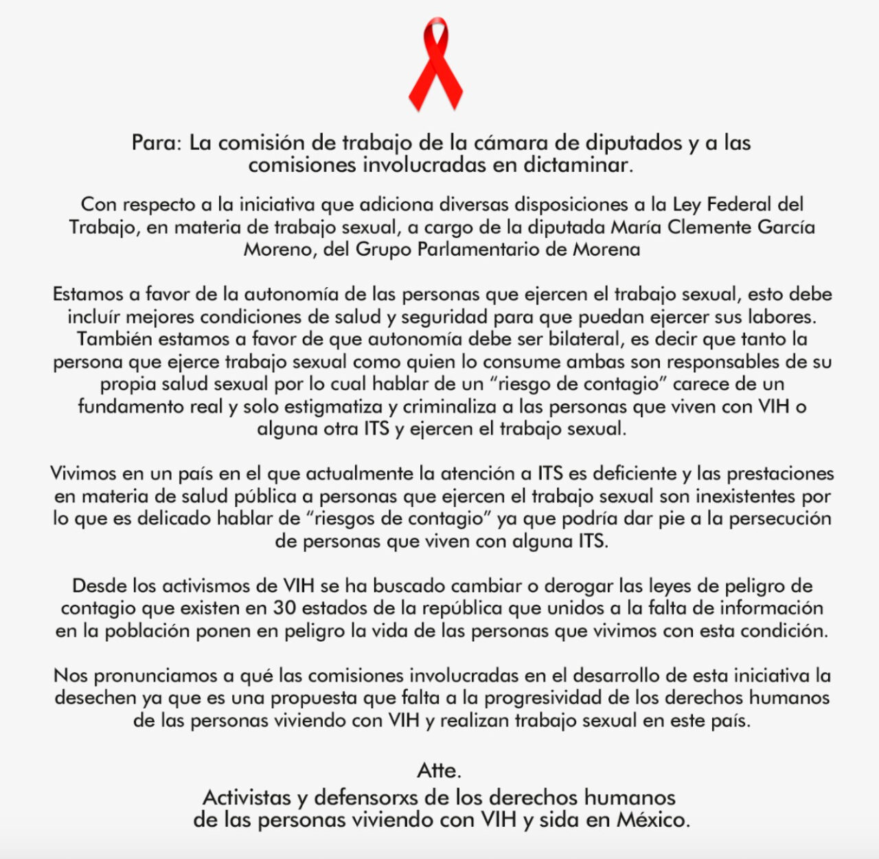 comunicado activistas maria clemente 1