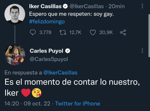 Carles Puyol respuesta al tuit gay