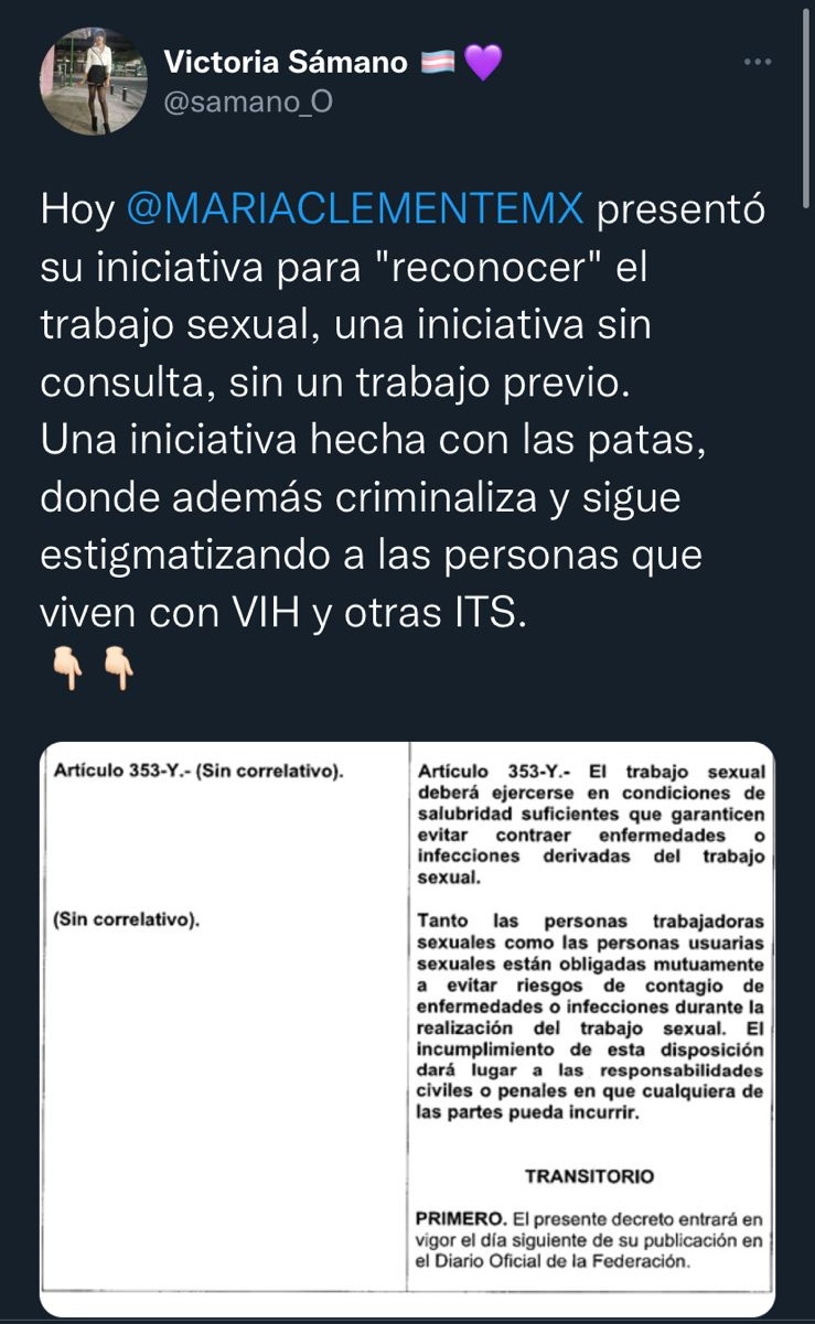 victoria samano tuit maria clemente