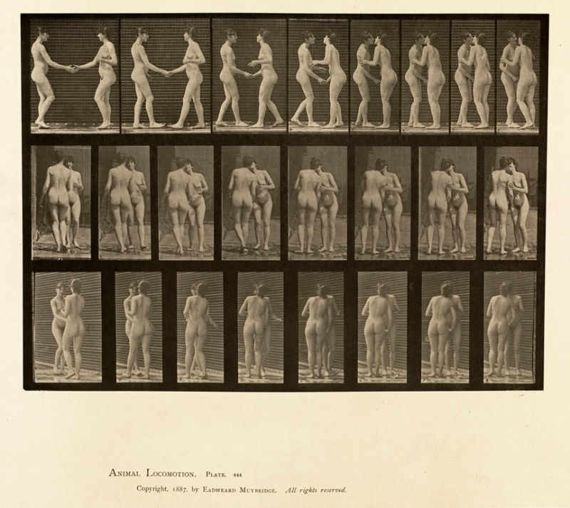 Eadweard Muybridge beso lésbico secuencia 1872 1875