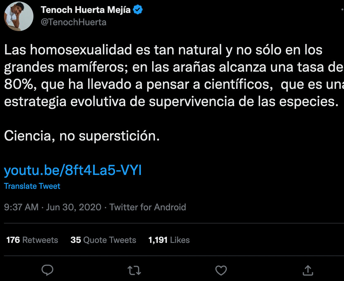 mamíferos homosexualidad tenoch huerta gay sexualidad orientación sexual