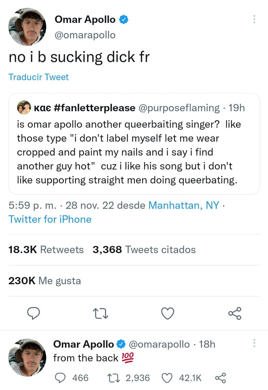 Omar Apollo tuit sobre su sexualidad