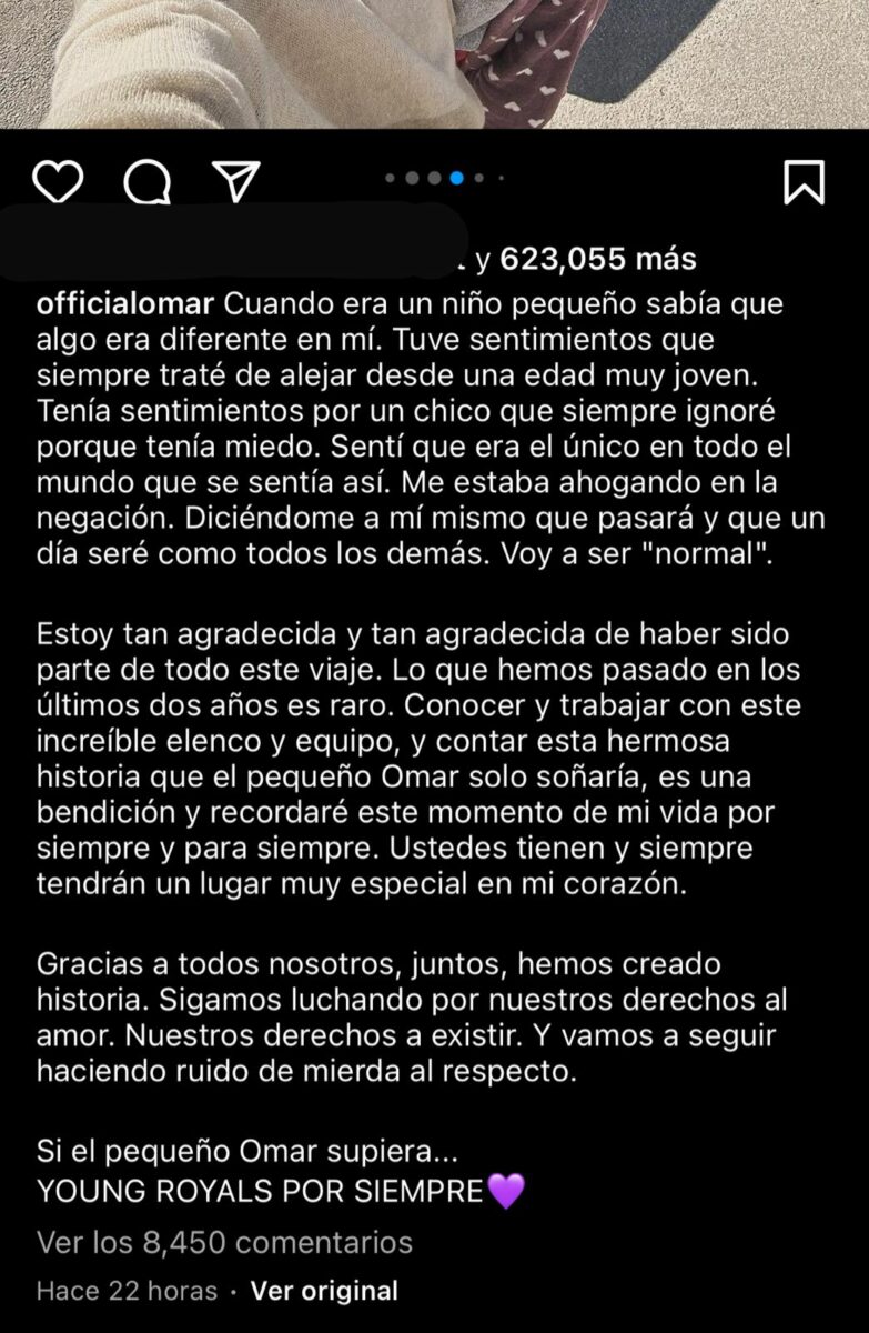 Omar Rudberg actor primer enamoramiento