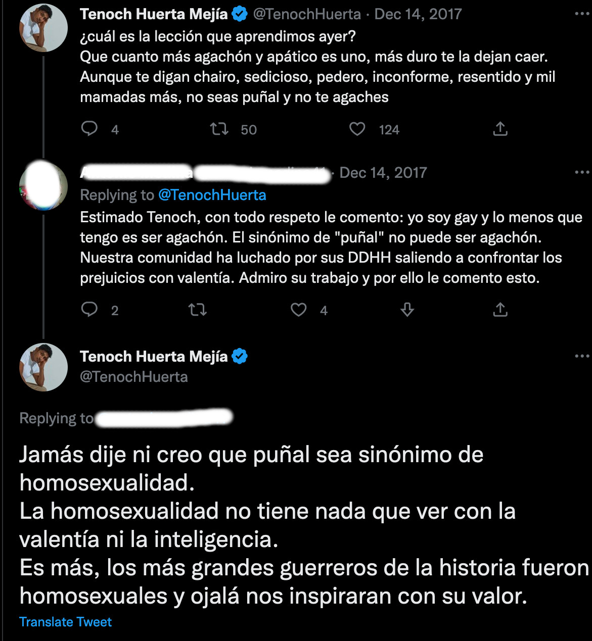 Tenoch Huerta puñal homosexualidad sexualidad gay