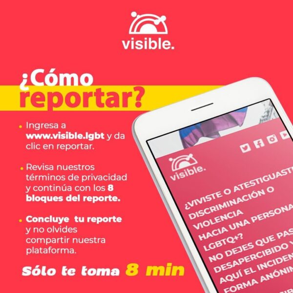 Pasos para hacer un reporte de discriminación LGBT+ en plataforma Visible