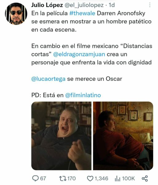 Opinión de un internauta sobre The Whale y Distancias cortas