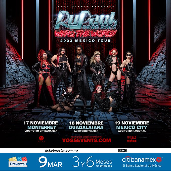 RuPaul's Drag Race: Werq The World México tour 2023 fechas boletos precios ciudades