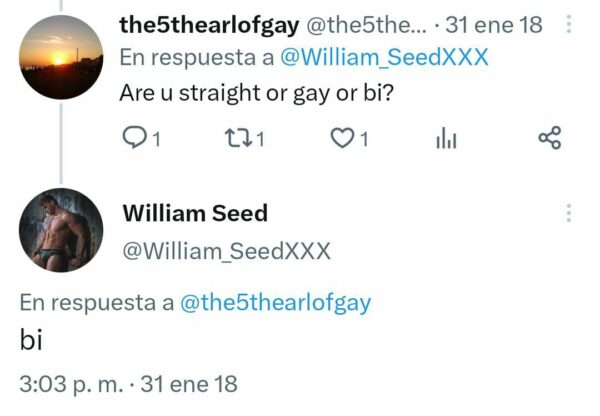 William Seed bisexual actor