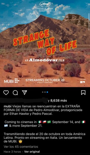 Fechas de estreno de Extraña forma de vida / Strange way of life