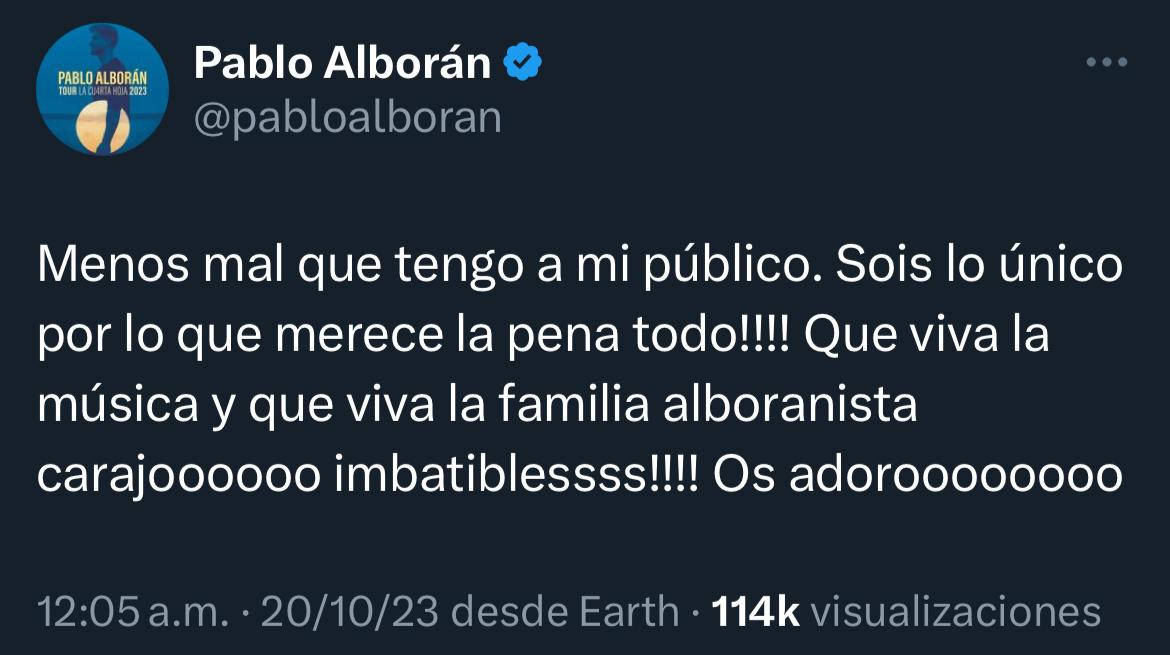 Tuit del cantante español