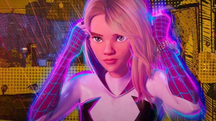 Gwen Stacy personaje de Spider-Man a través del spider verso mujer trans