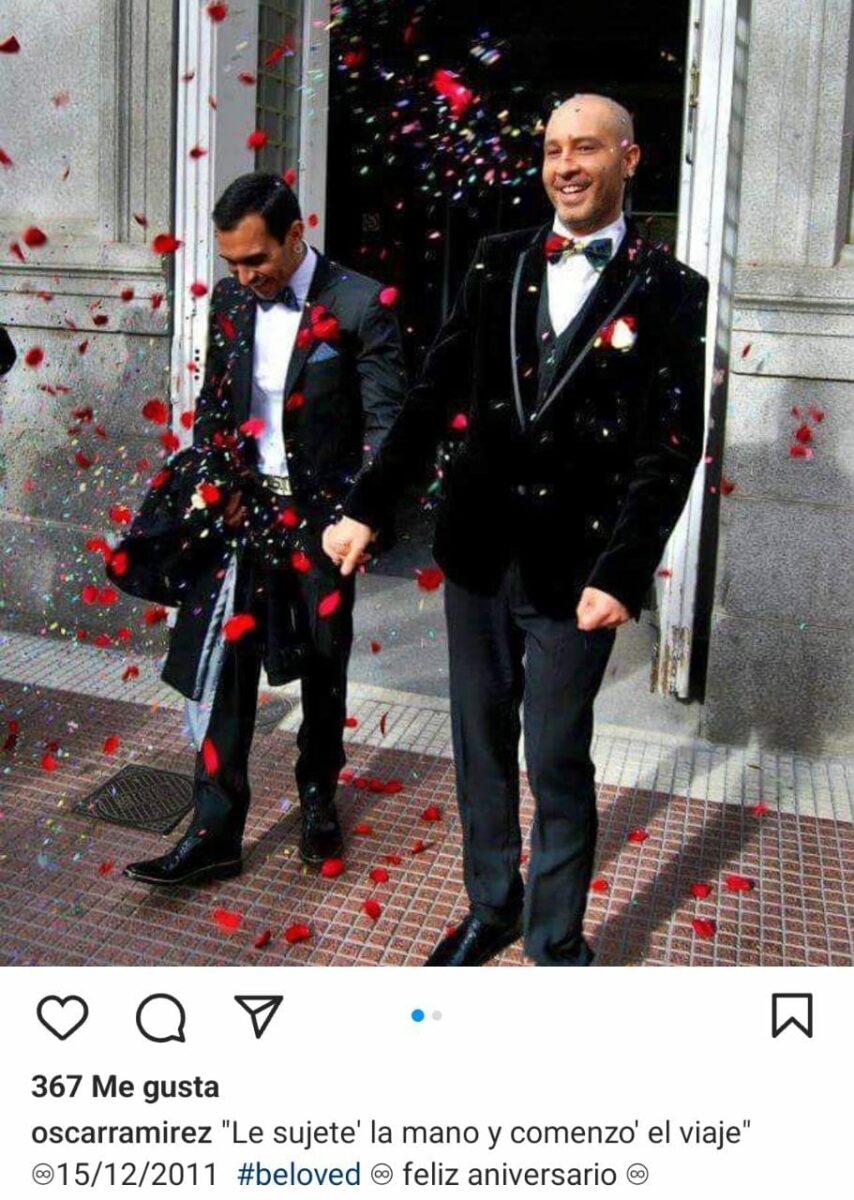 Lucio Saints y Óscar Ramírez boda
