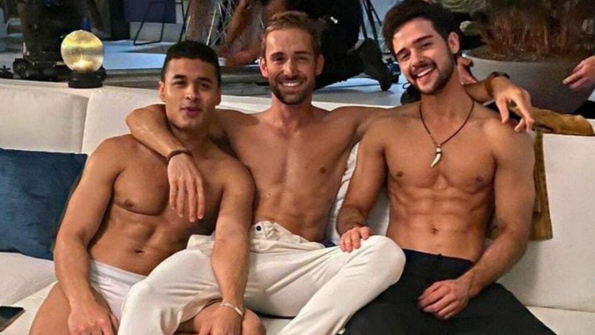 Trío gay de Perfil falso serie de Netflix Julián Cerati, Mauricio Henao y Felipe Londoño.