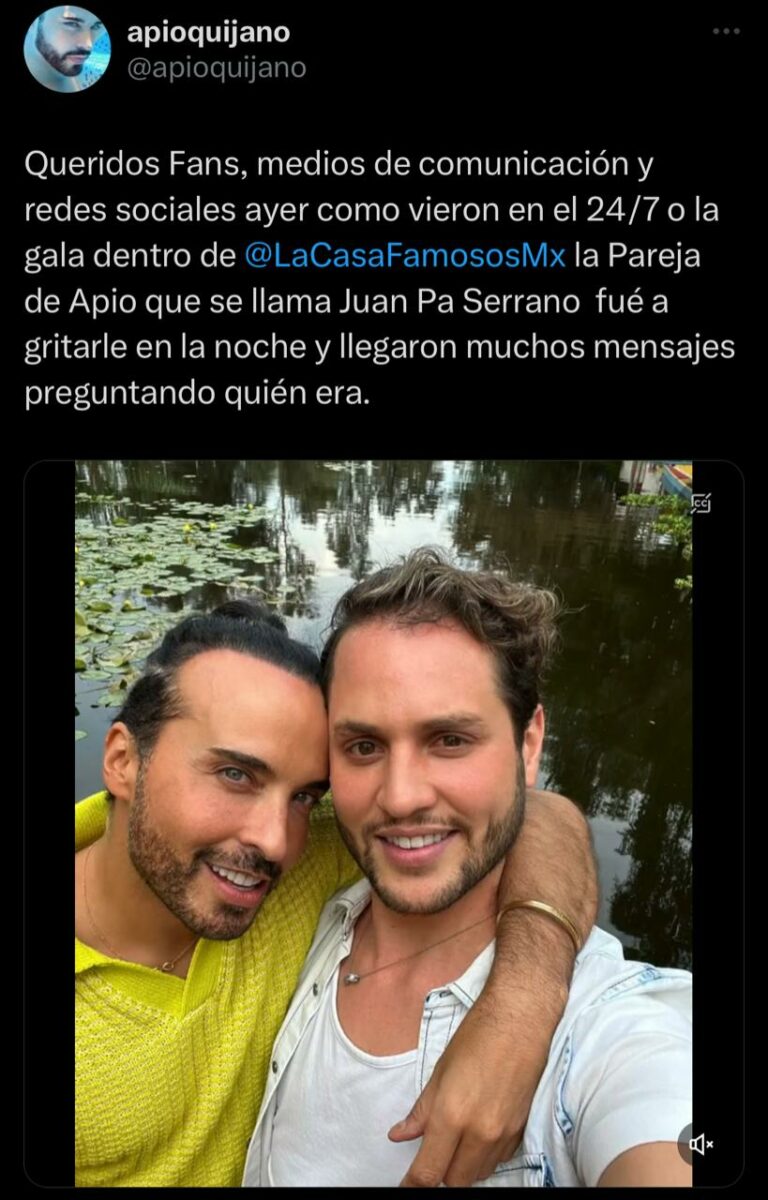 Apio Quijano pareja novio Juanpa serrano