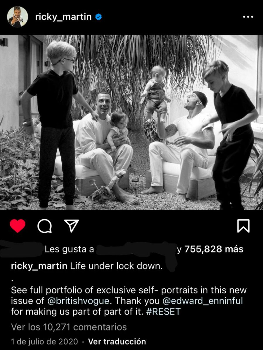 Ricky Martin junto a su familia e hijos