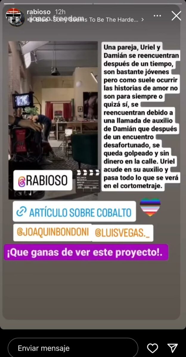 Cobalto corto gay de Julián Hernández con Joaquín Bondoni