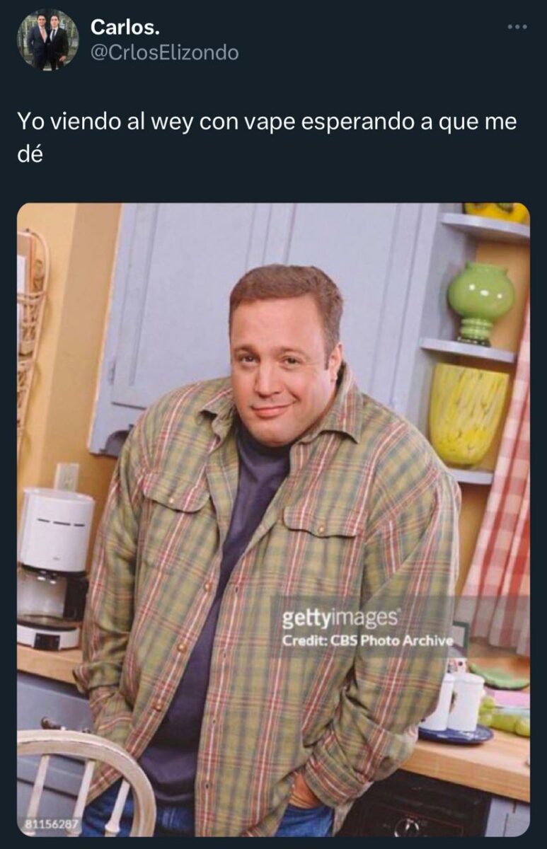Kevin James uso de meme sonriendo