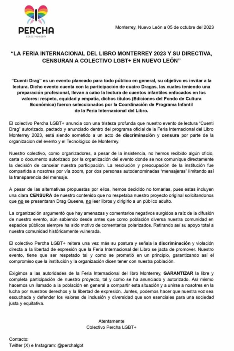 Fil Monterrey grupo de drags cancelado evento