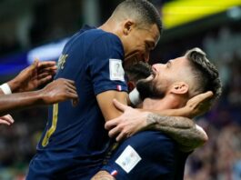 Festejos celebraciones gay gol goles futbol futbolistas Kylian Mbappé y Oliver Giroud