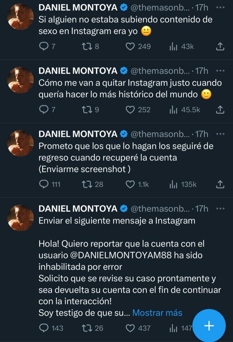 Twitter del actor colombiano