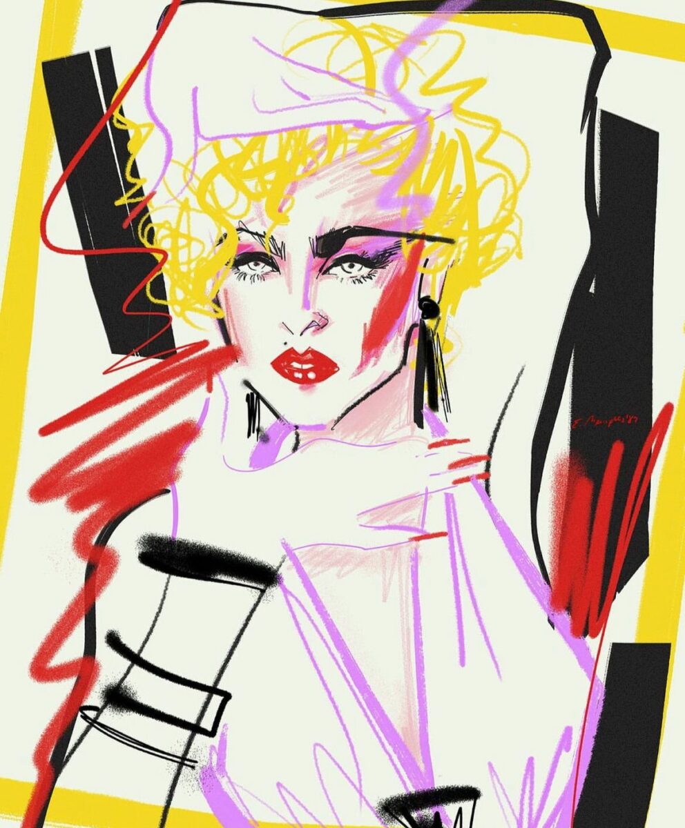 Memphis ilustraciones madonna