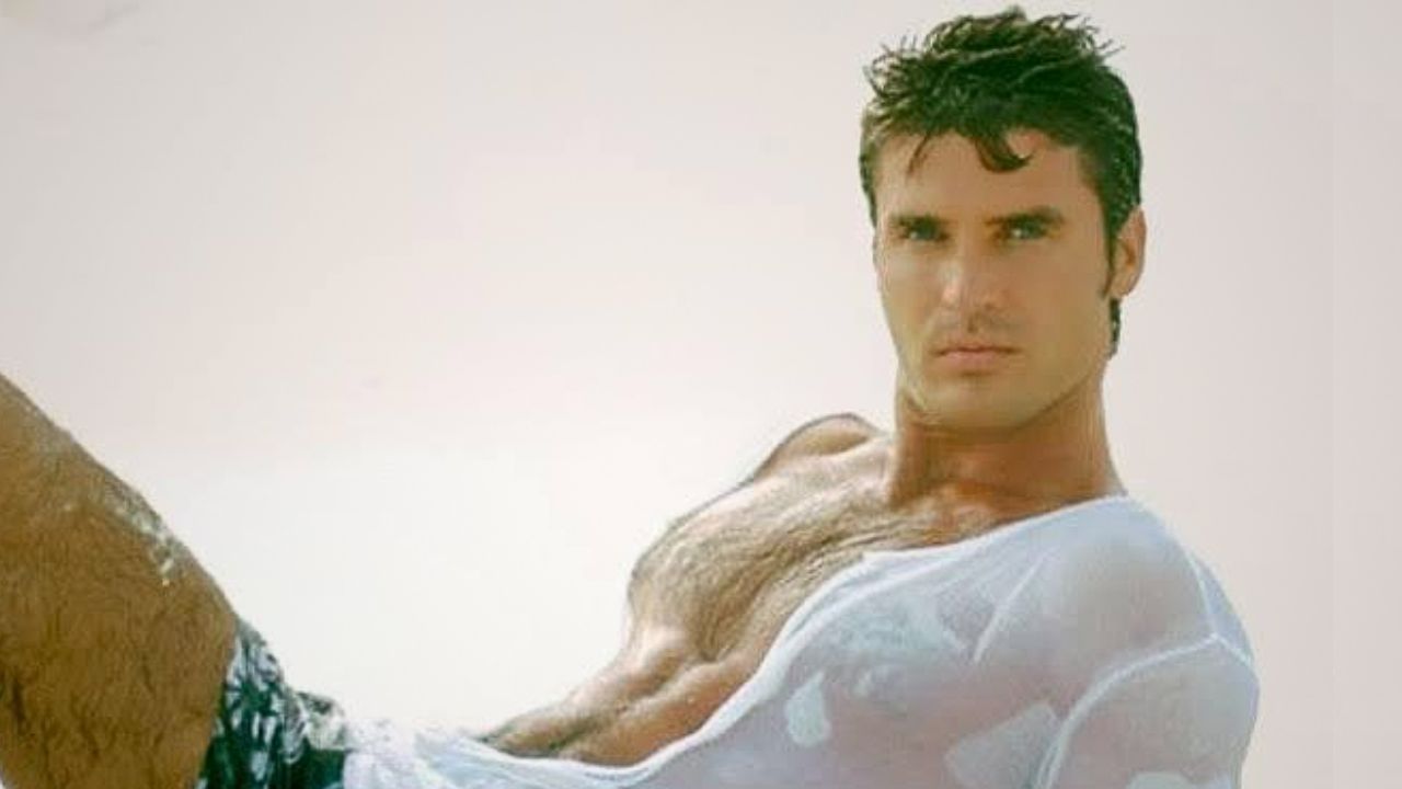 A man in a passionate embrace a moment of surrender