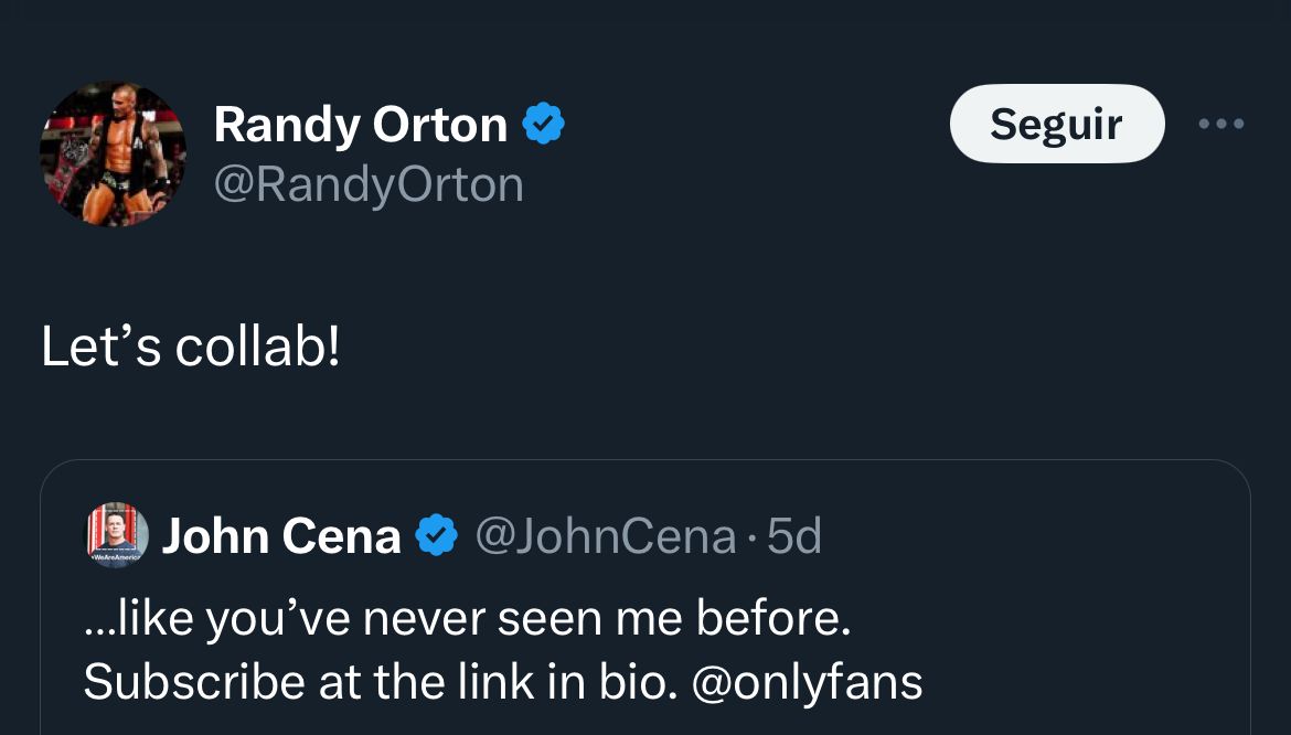 Randy orton tuit sobre onlyfans john cena