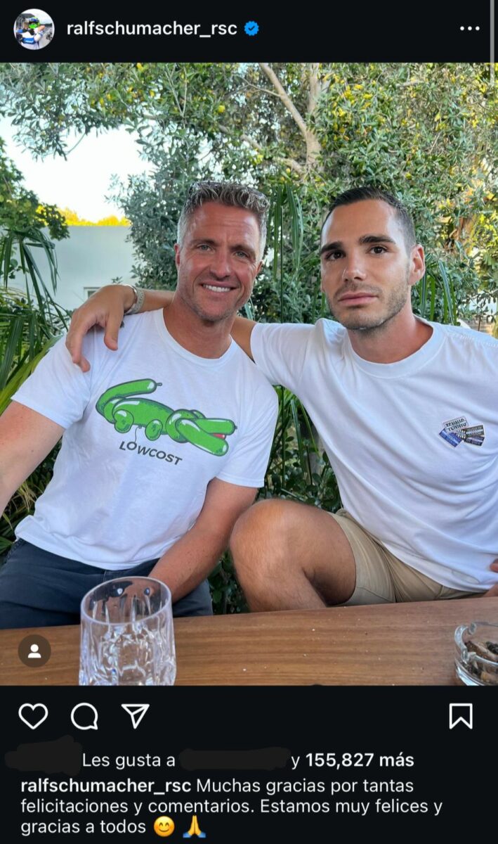 Ralf Schumacher expiloto de Fórmula 1 novio Étienne sexualidad pareja