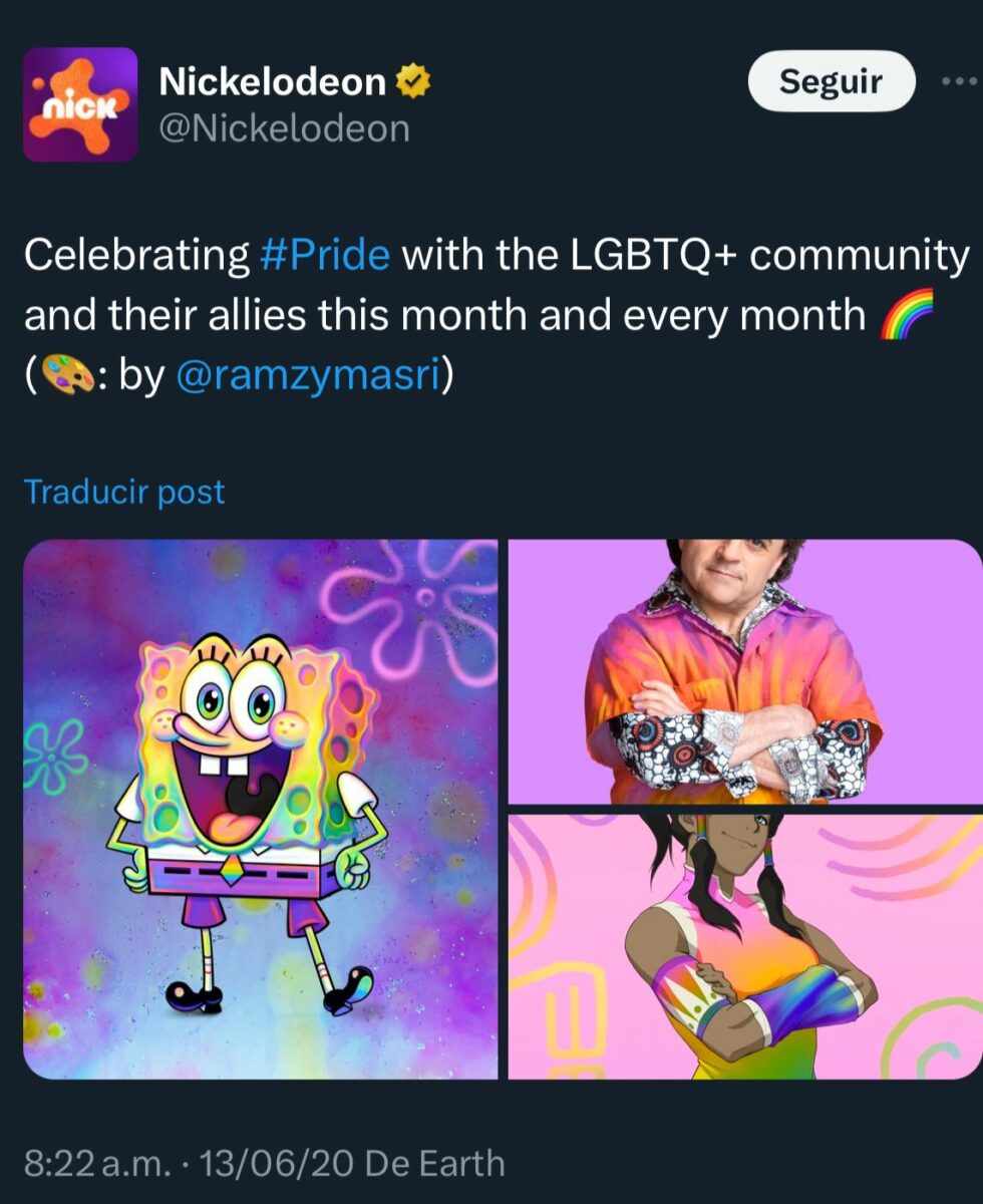Bob Esponja es asexual gay lgbt personaje animado nickelodeon