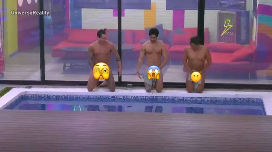 Agustín Fernández Sian Chiong Ricardo Peralta en alberca la casa de los famosos méxico 2